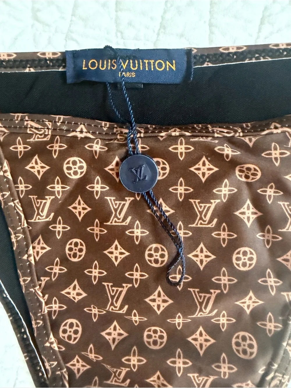 Louis Vuitton Brown Monogram Triangle String Bikini